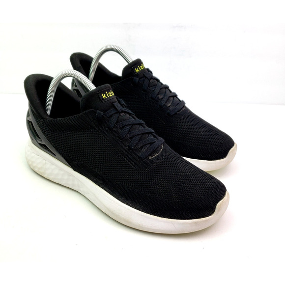 Kizik Athens Womens Size 9 Mens Sz 7.5 Black Knit Hands Free Sneaker Shoes